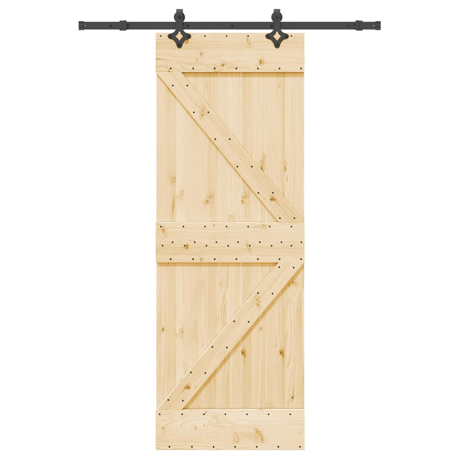 Schuifdeur NARVIK Naturel en Zwart 70 x 210 cm (152,5 cm)