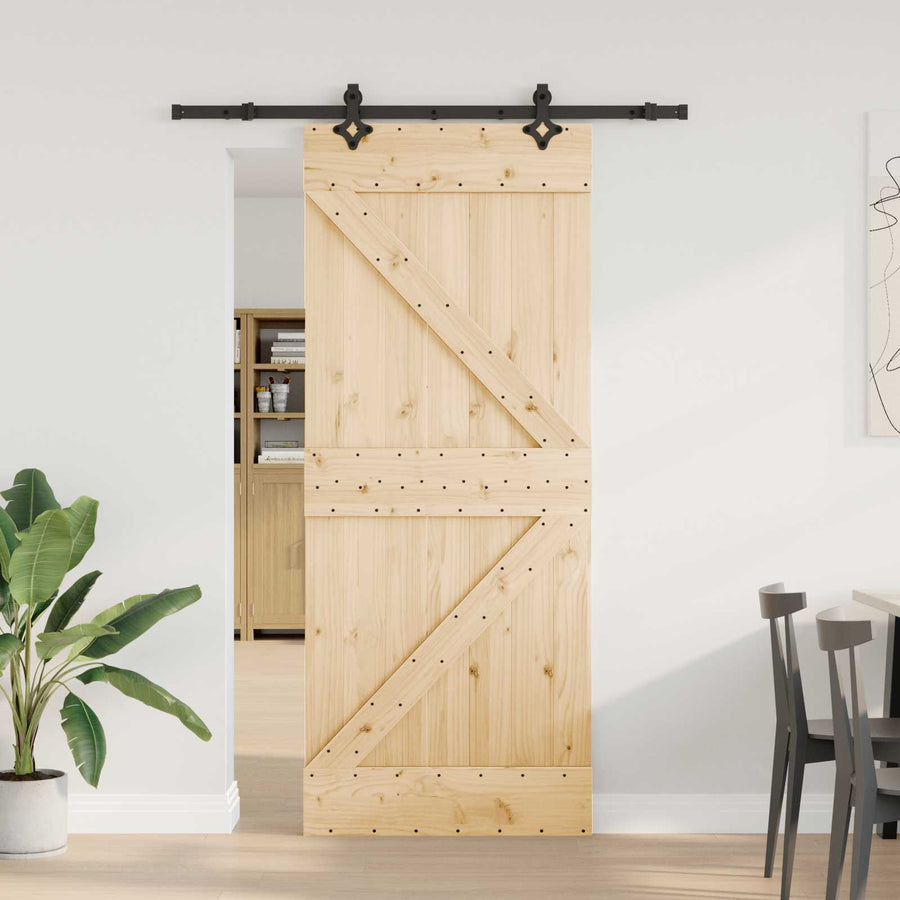 Schuifdeur NARVIK Naturel en Zwart 85 x 210 cm (152,5 cm)