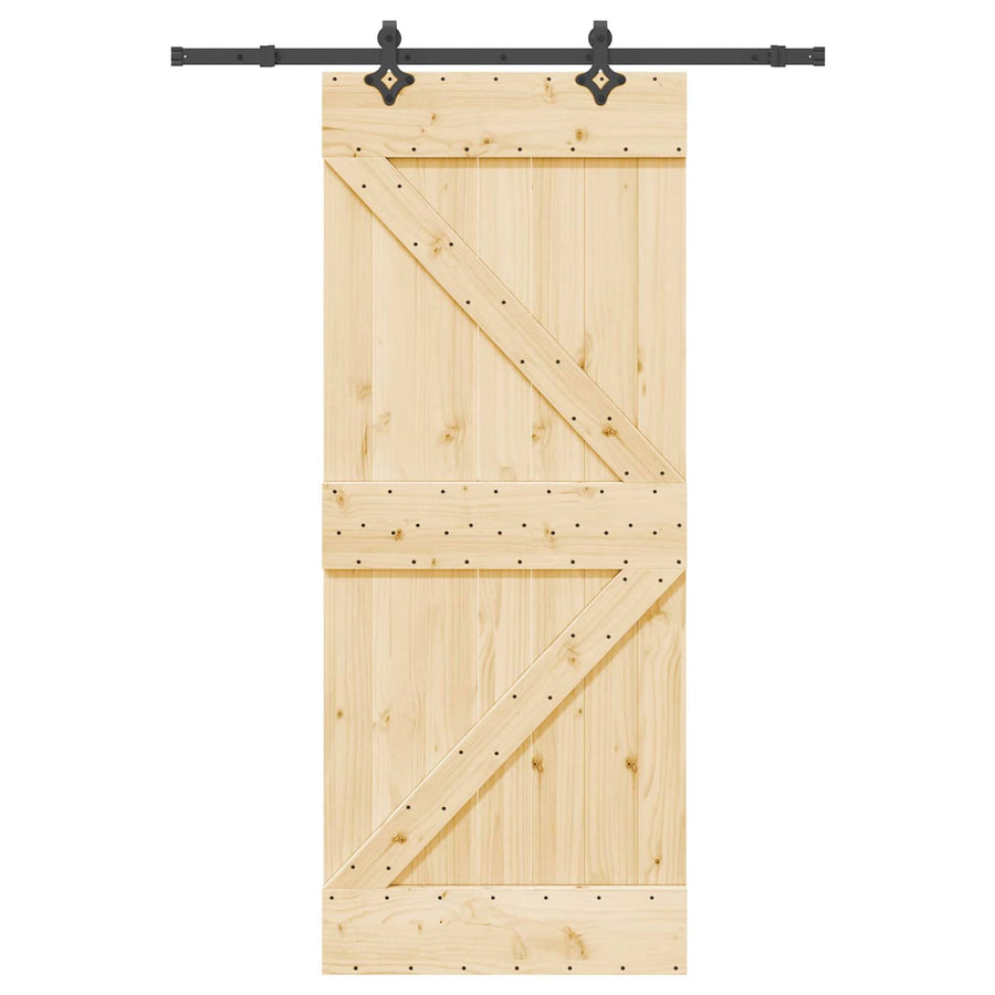 Schuifdeur NARVIK Naturel en Zwart 85 x 210 cm (152,5 cm)