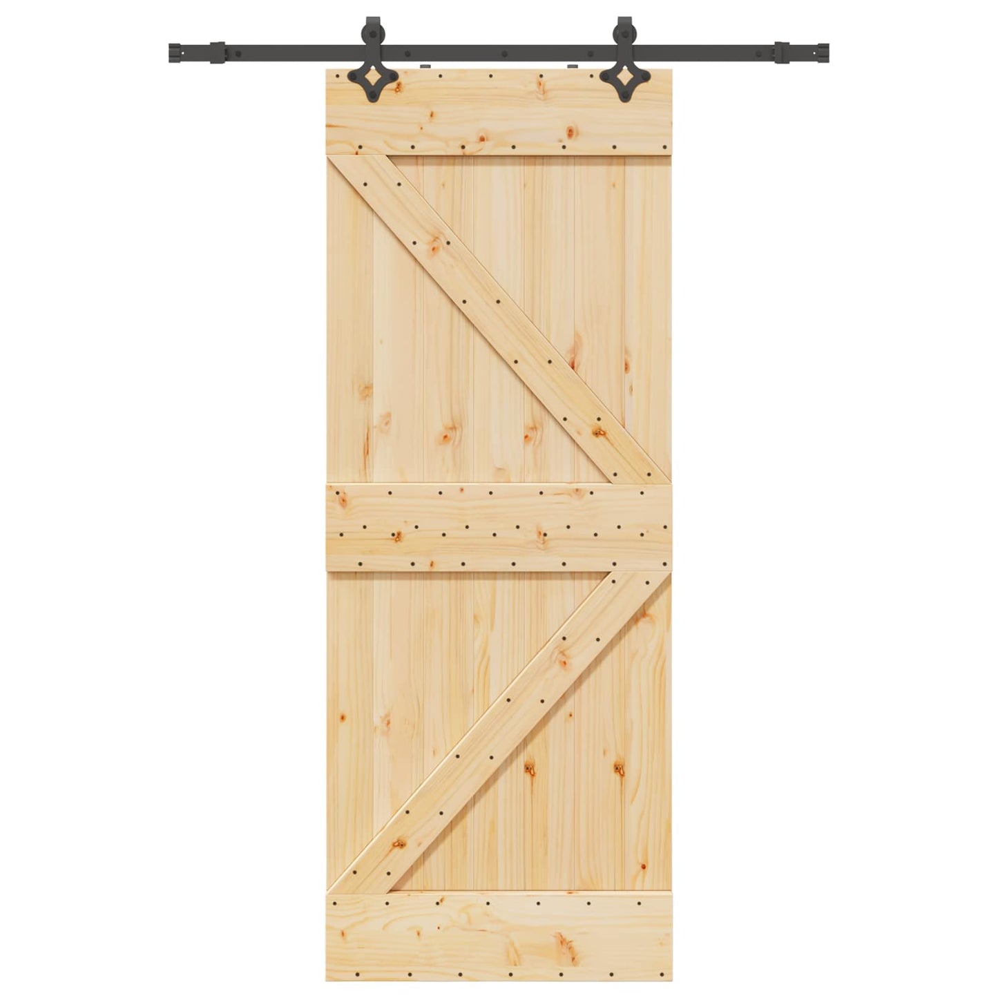 Schuifdeur NARVIK Naturel en Zwart 80 x 210 cm (152,5 cm)