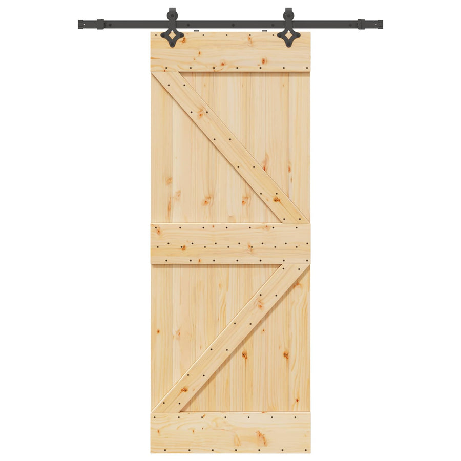 Schuifdeur NARVIK Naturel en Zwart 80 x 210 cm (152,5 cm)