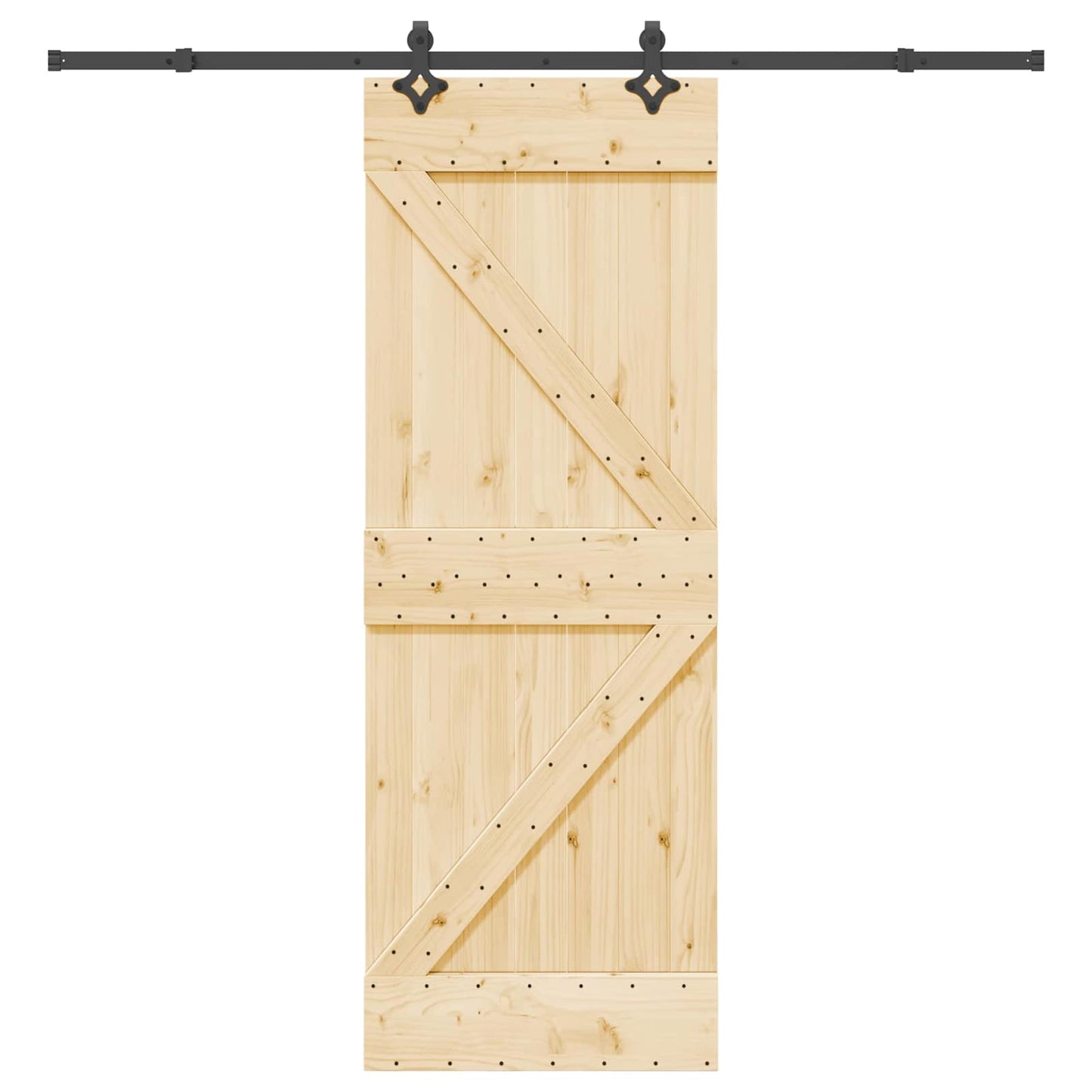 Schuifdeur NARVIK Naturel en Zwart 70 x 210 cm (213,5 cm)