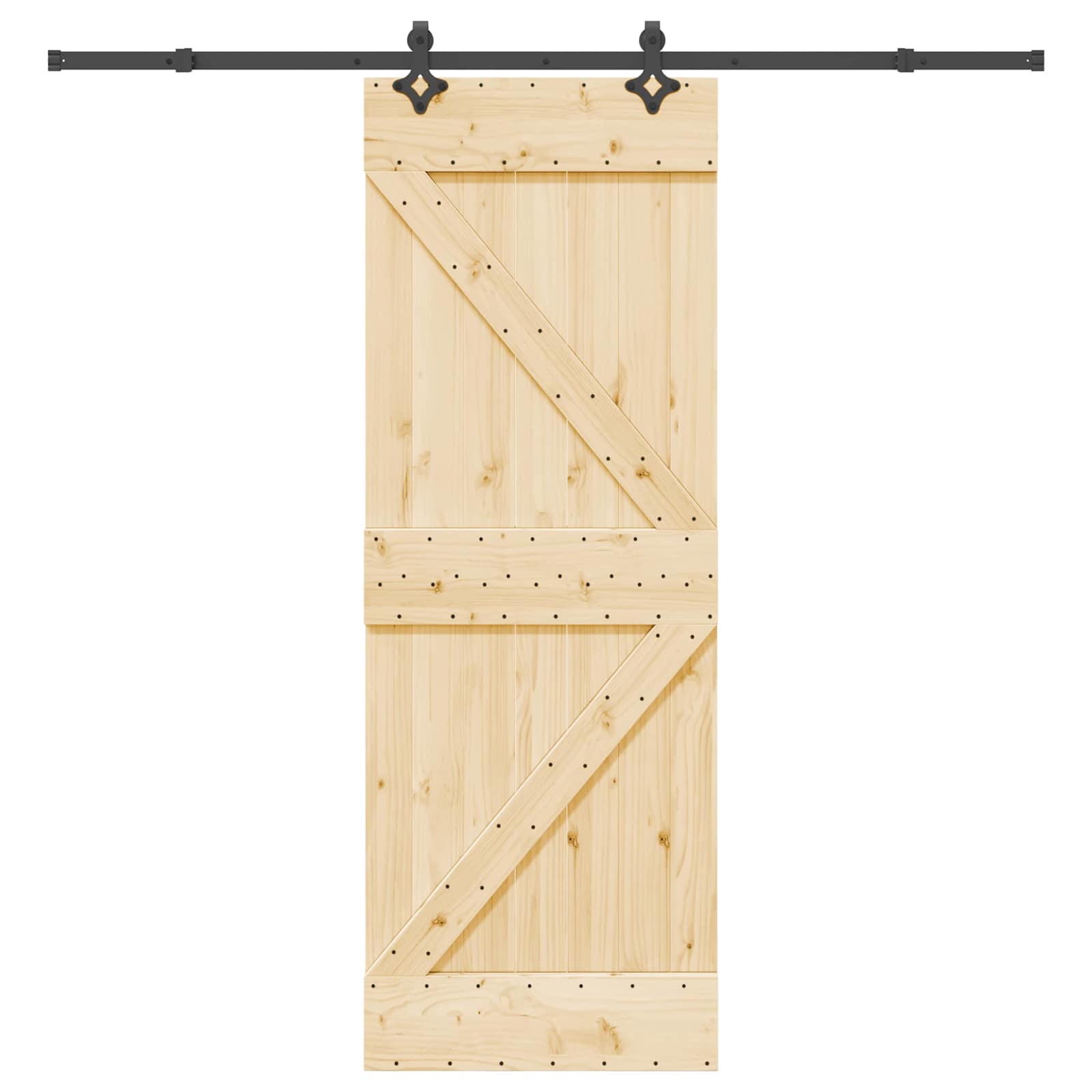 Schuifdeur NARVIK Naturel en Zwart 70 x 210 cm (213,5 cm)
