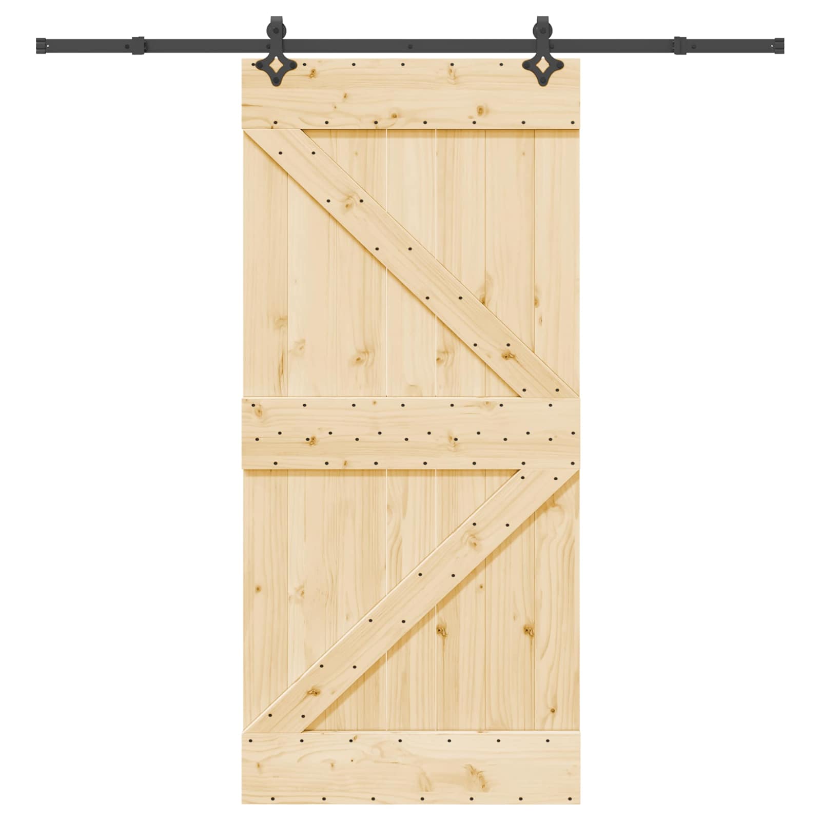 Schuifdeur NARVIK Naturel en Zwart 95 x 210 cm (213,5 cm)