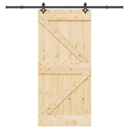 Schuifdeur NARVIK Naturel en Zwart 95 x 210 cm (213,5 cm)