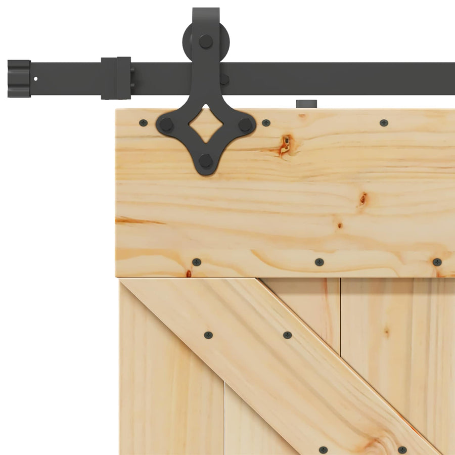 Schuifdeur NARVIK Naturel en Zwart 100 x 210 cm (213,5 cm)