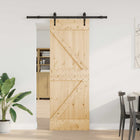 Sliding Door NARVIK Natural and Black 70 x 210 cm (152.5 cm)