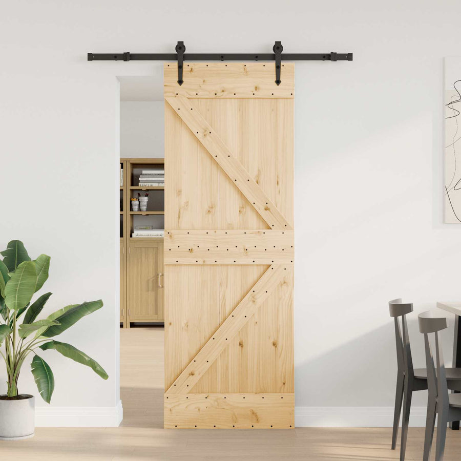 Schuifdeur NARVIK Naturel en Zwart 70 x 210 cm (152,5 cm)