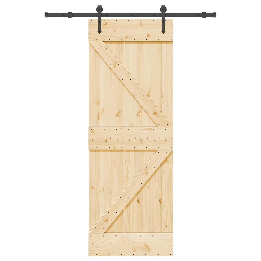 Schuifdeur NARVIK Naturel en Zwart 70 x 210 cm (152,5 cm)