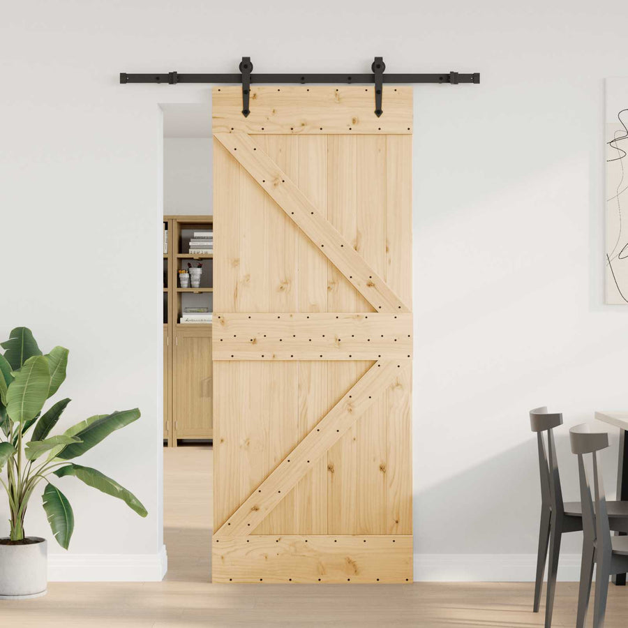 Schuifdeur NARVIK Naturel en Zwart 85 x 210 cm (152,5 cm)