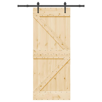 Schuifdeur NARVIK Naturel en Zwart 85 x 210 cm (152,5 cm)