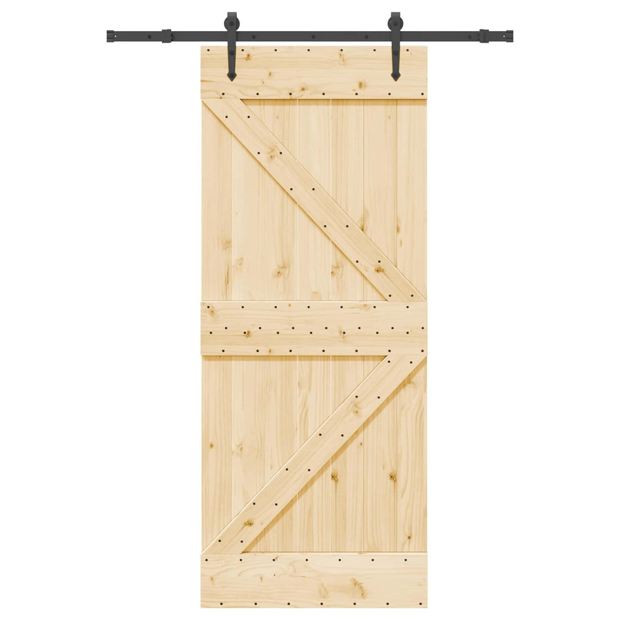 Schuifdeur NARVIK Naturel en Zwart 85 x 210 cm (152,5 cm)