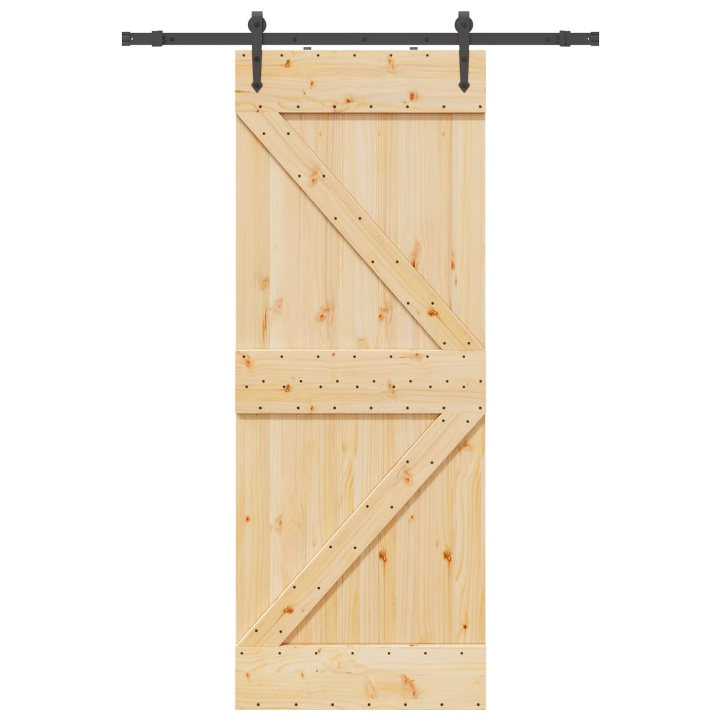 Schuifdeur NARVIK Naturel en Zwart 80 x 210 cm (152,5 cm)
