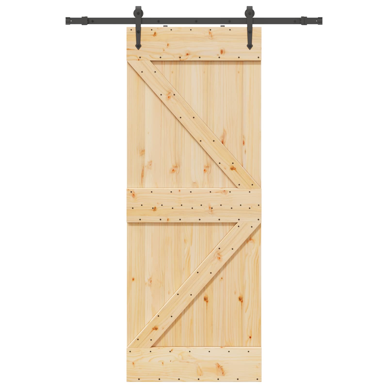 Schuifdeur NARVIK Naturel en Zwart 80 x 210 cm (152,5 cm)