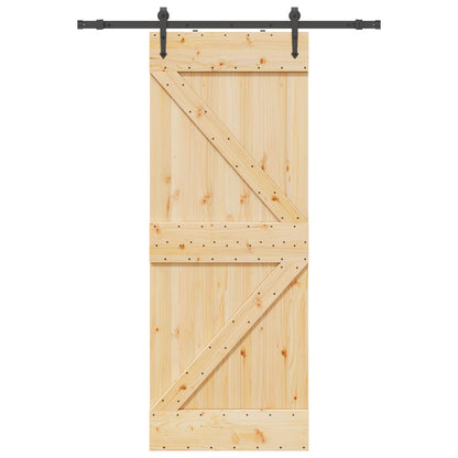 Schuifdeur NARVIK Naturel en Zwart 80 x 210 cm (152,5 cm)