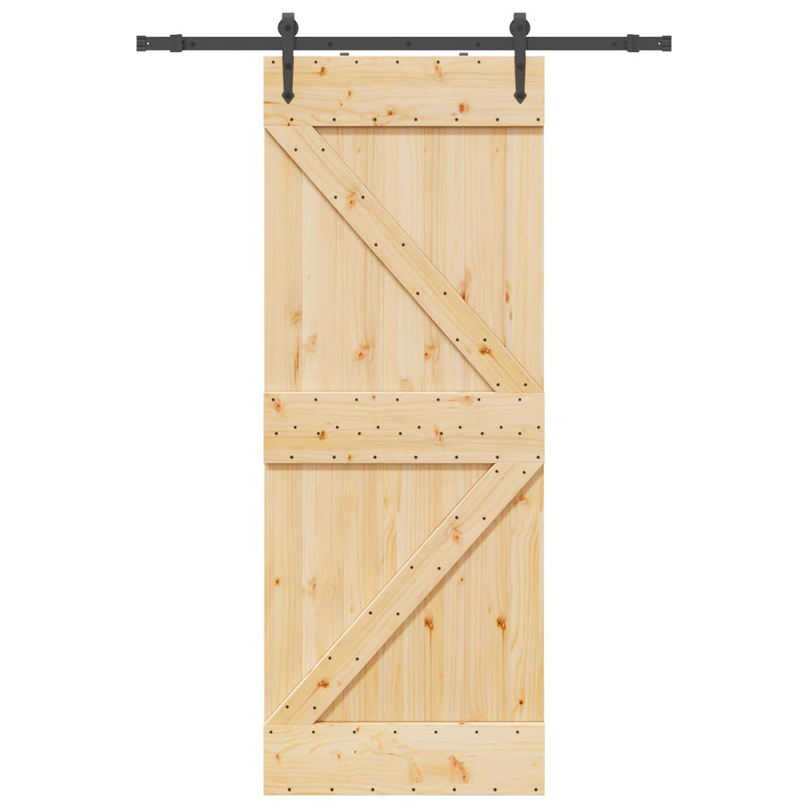 Schuifdeur NARVIK Naturel en Zwart 80 x 210 cm (152,5 cm)