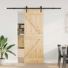 Sliding Door NARVIK Natural and Black 70 x 210 cm (213.5 cm)