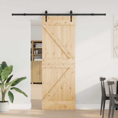 Schuifdeur NARVIK Naturel en Zwart 70 x 210 cm (213,5 cm)