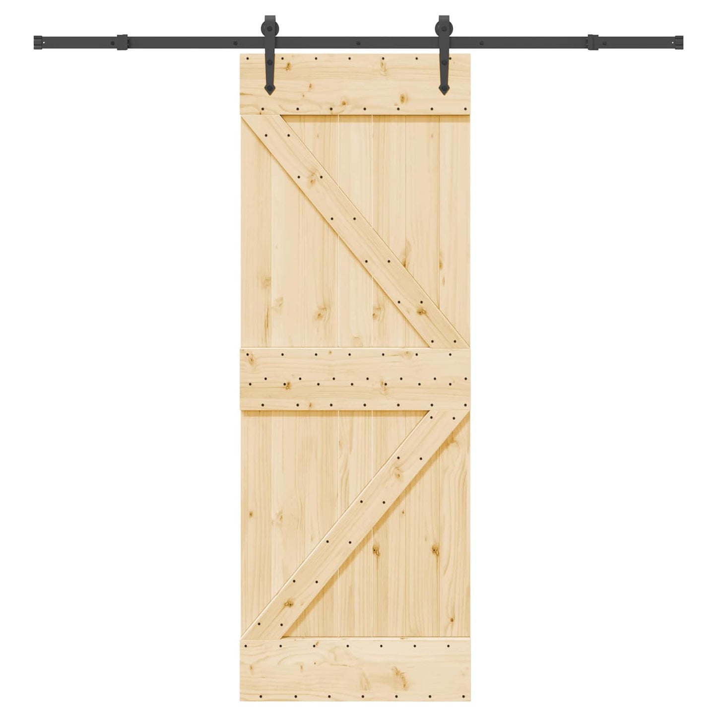 Schuifdeur NARVIK Naturel en Zwart 70 x 210 cm (213,5 cm)