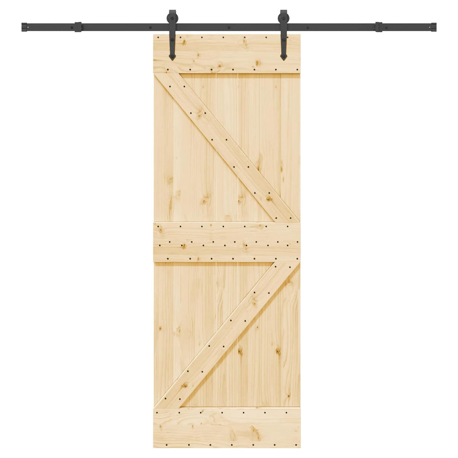 Schuifdeur NARVIK Naturel en Zwart 70 x 210 cm (213,5 cm)