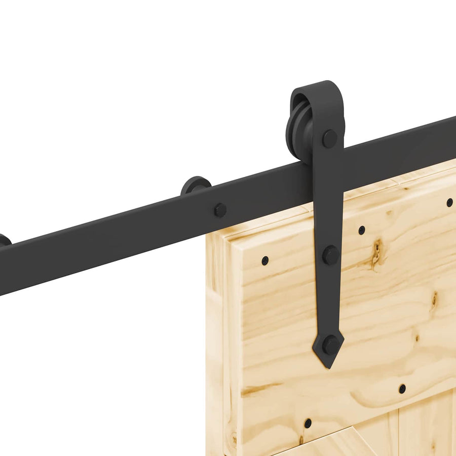 Schuifdeur NARVIK Naturel en Zwart 85 x 210 cm (213,5 cm)