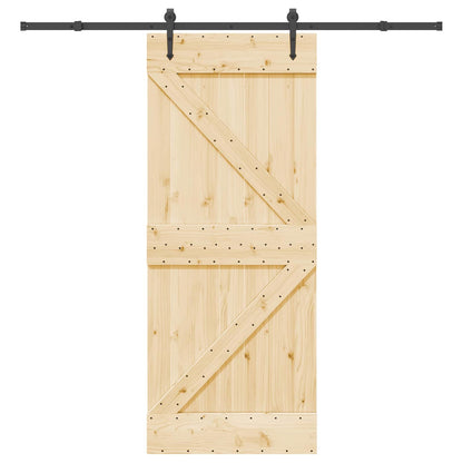 Schuifdeur NARVIK Naturel en Zwart 85 x 210 cm (213,5 cm)