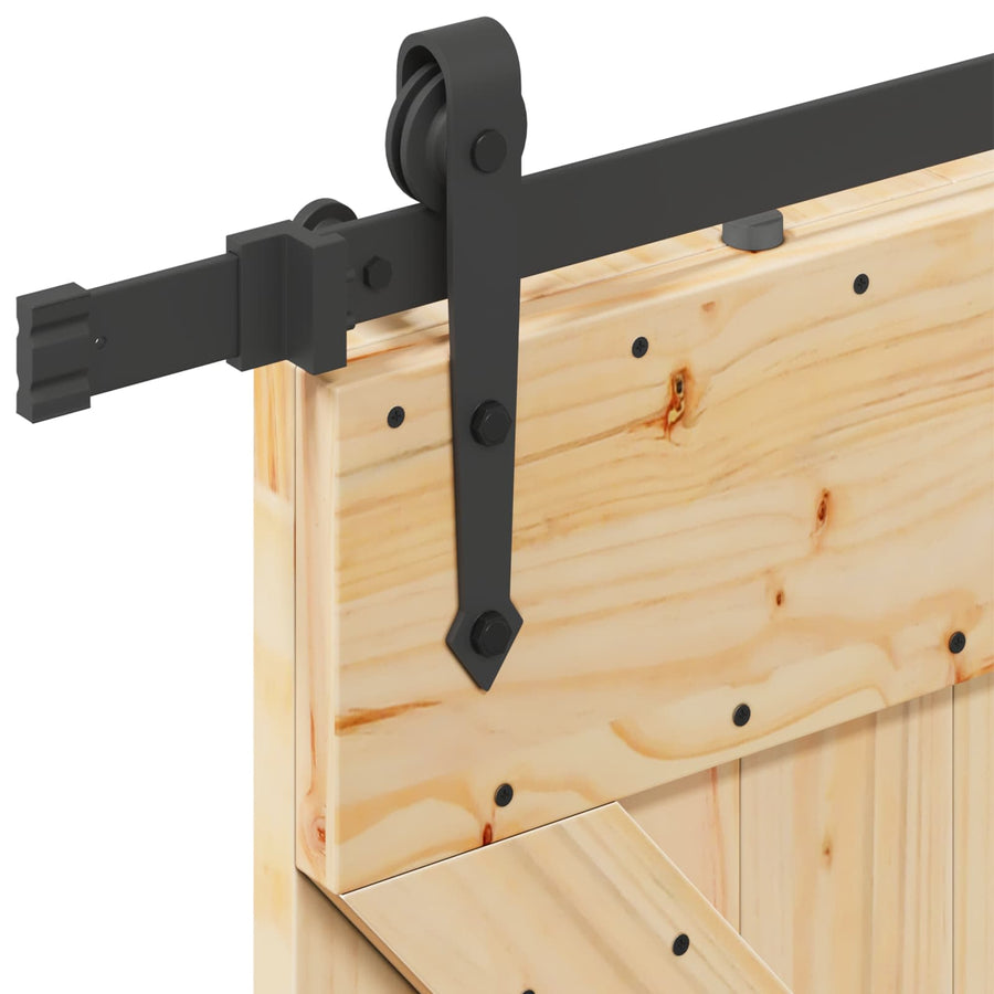 Schuifdeur NARVIK Naturel en Zwart 80 x 210 cm (213,5 cm)