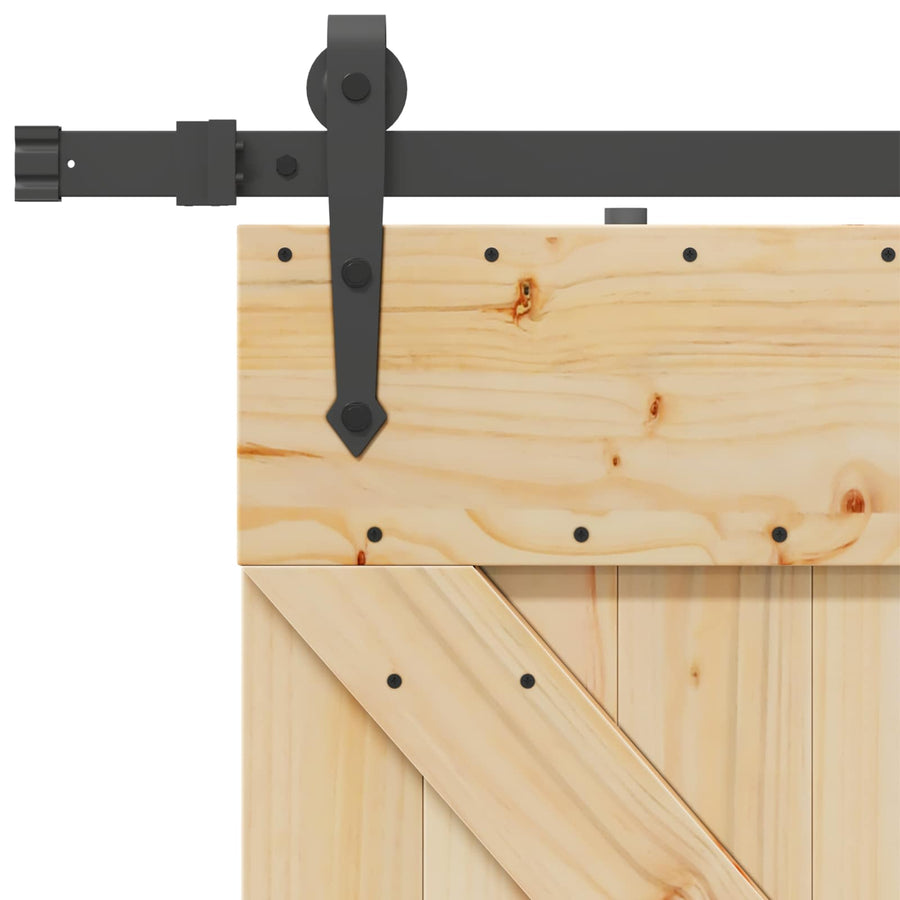 Schuifdeur NARVIK Naturel en Zwart 80 x 210 cm (213,5 cm)