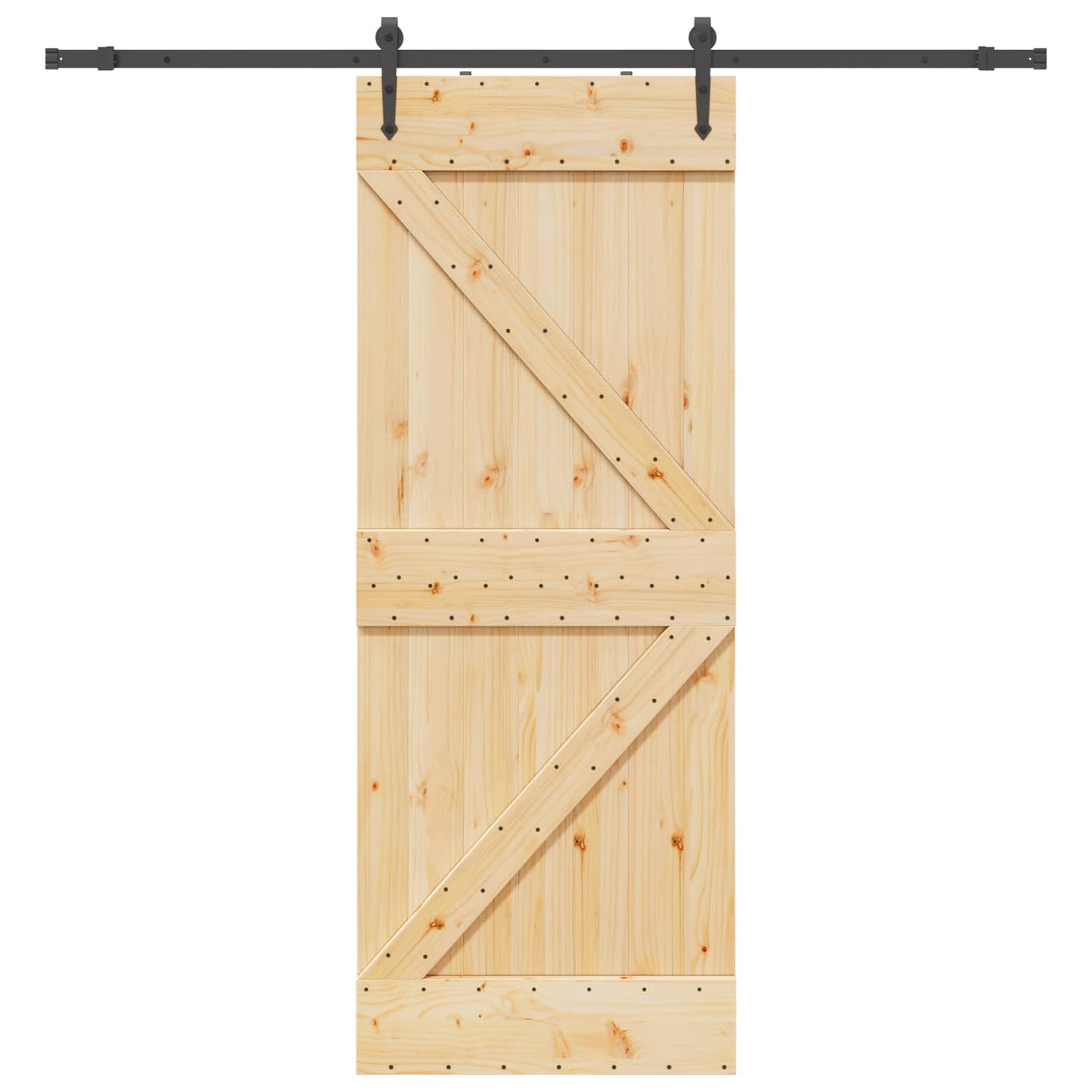 Schuifdeur NARVIK Naturel en Zwart 80 x 210 cm (213,5 cm)