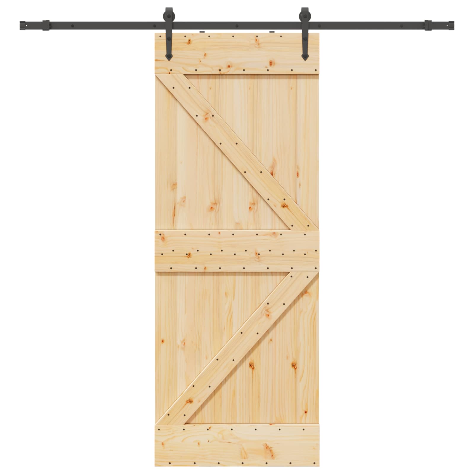 Schuifdeur NARVIK Naturel en Zwart 80 x 210 cm (213,5 cm)