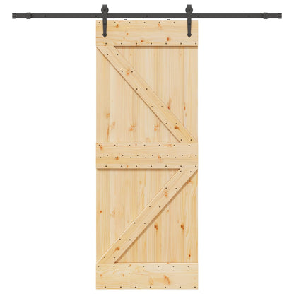 Schuifdeur NARVIK Naturel en Zwart 80 x 210 cm (213,5 cm)