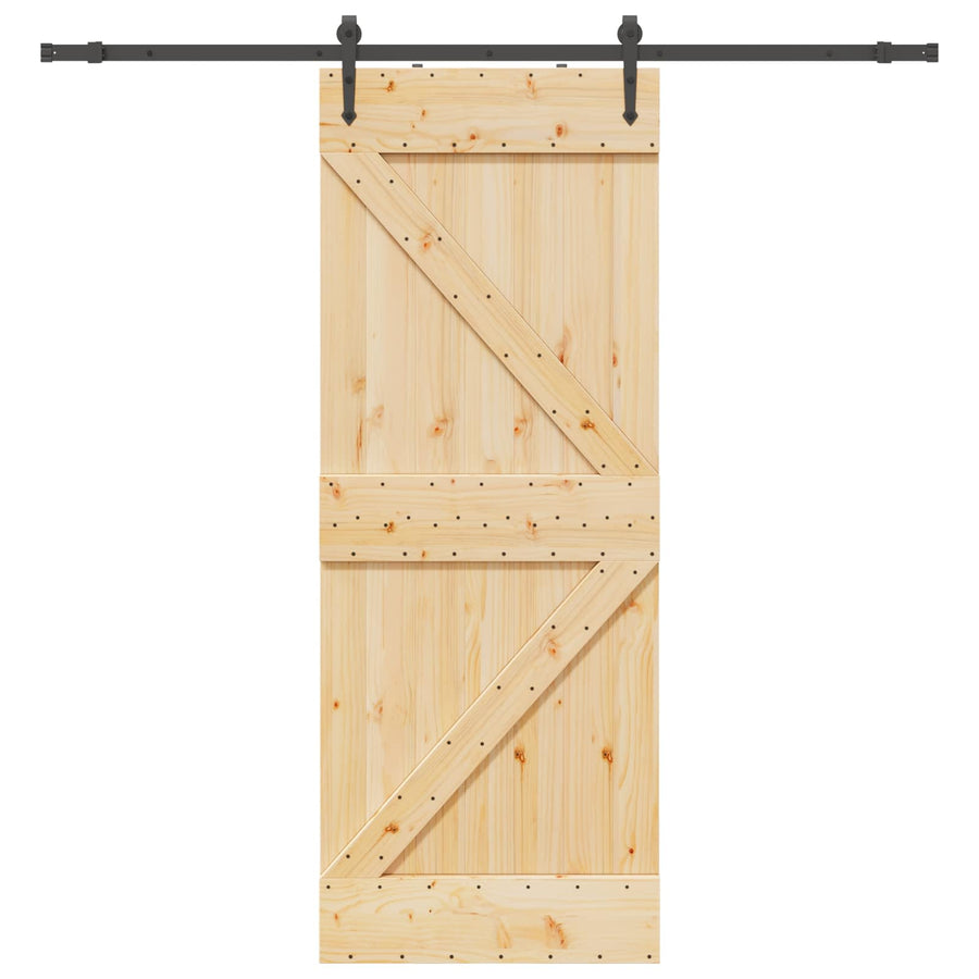 Schuifdeur NARVIK Naturel en Zwart 80 x 210 cm (213,5 cm)