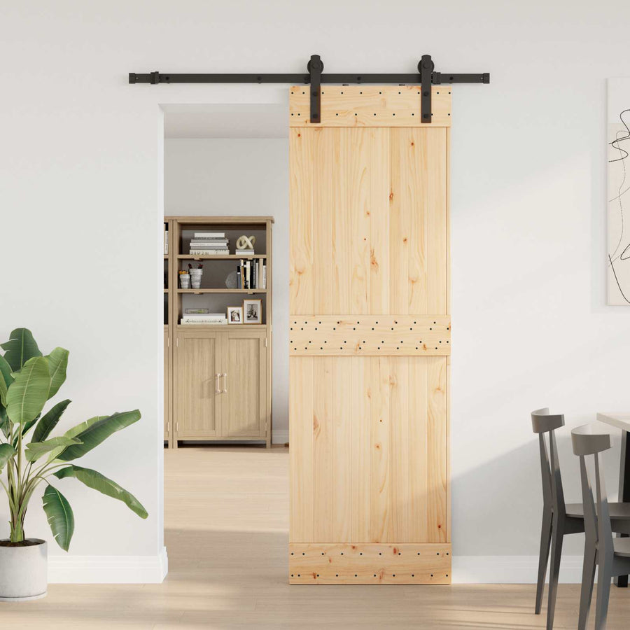 Schuifdeur NARVIK Naturel en Zwart 70 x 210 cm (152,5 cm)