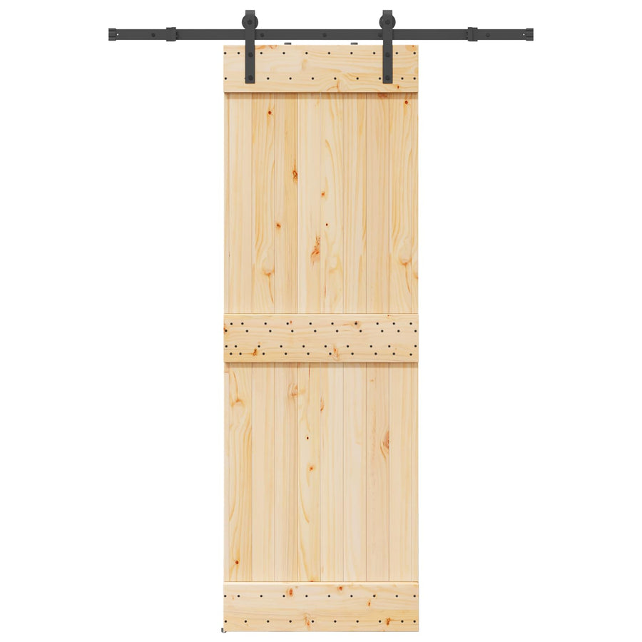 Schuifdeur NARVIK Naturel en Zwart 70 x 210 cm (152,5 cm)