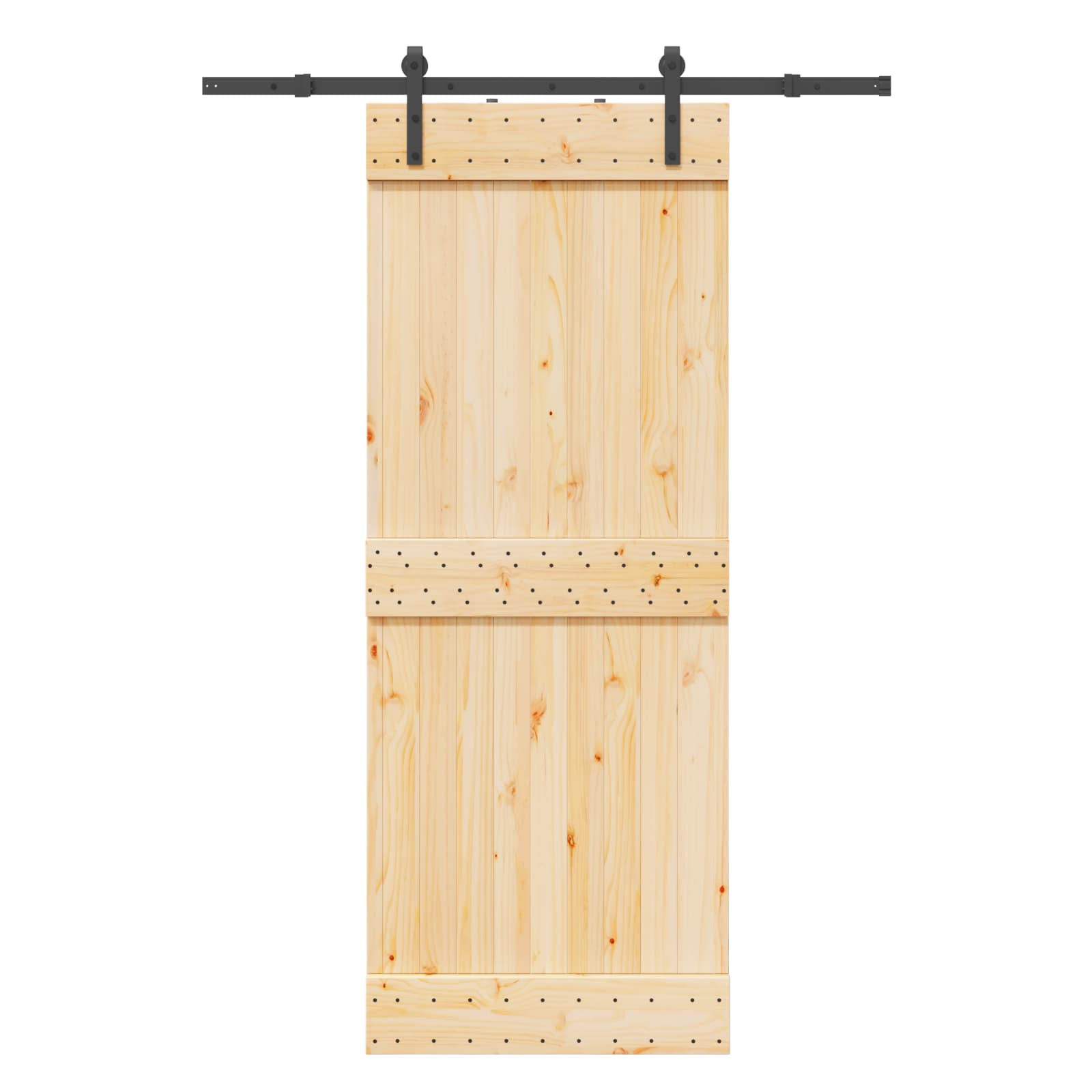 Schuifdeur NARVIK Naturel en Zwart 80 x 210 cm (152,5 cm)