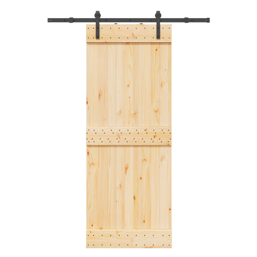 Schuifdeur NARVIK Naturel en Zwart 80 x 210 cm (152,5 cm)