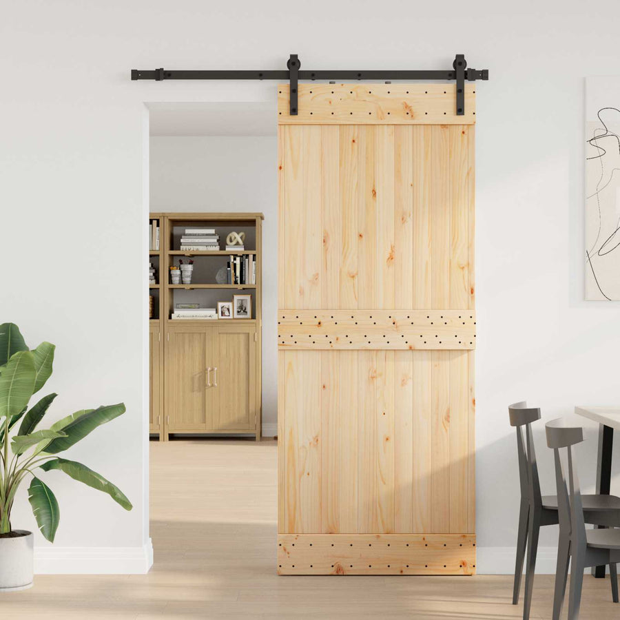 Schuifdeur NARVIK Naturel en Zwart 85 x 210 cm (152,5 cm)