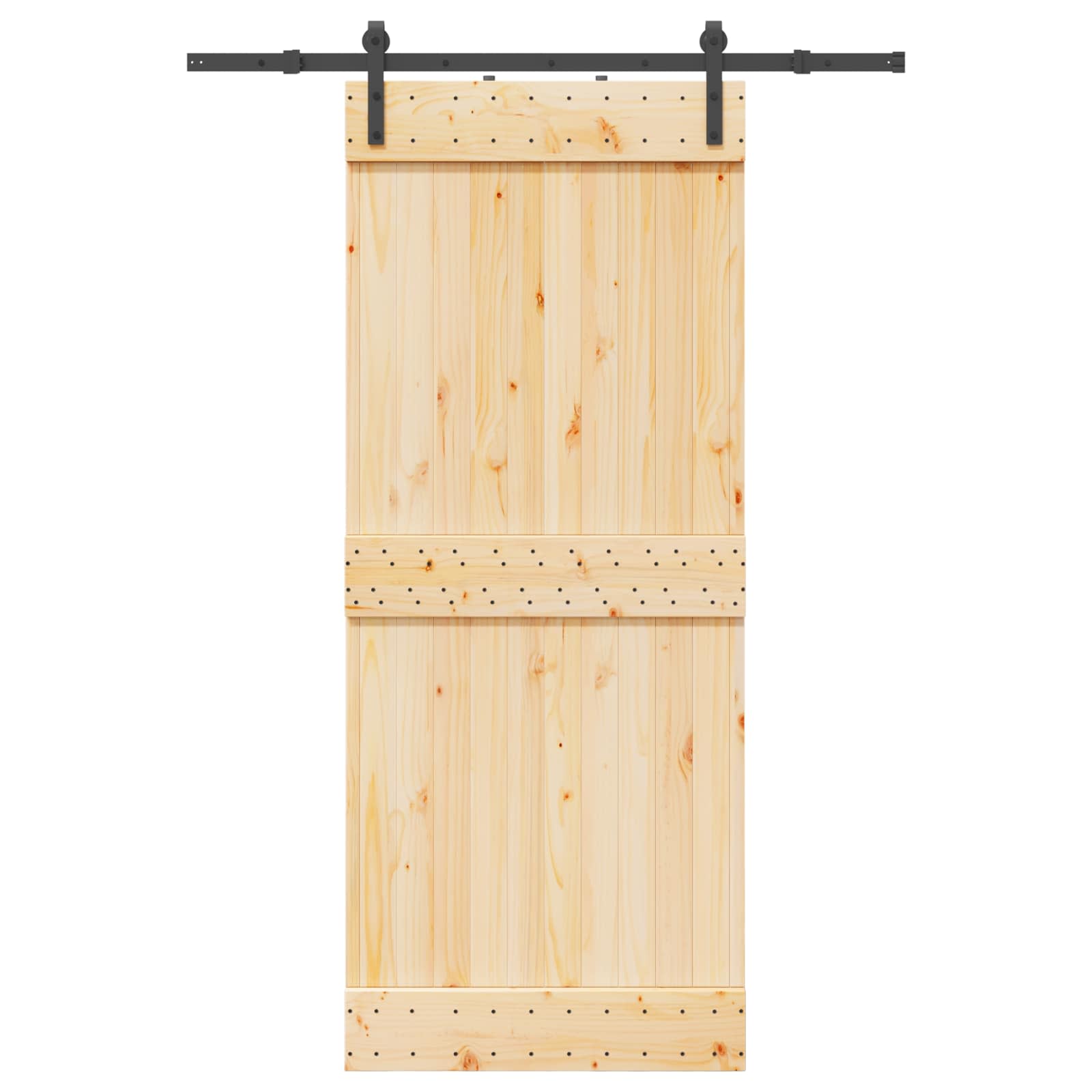 Schuifdeur NARVIK Naturel en Zwart 85 x 210 cm (152,5 cm)