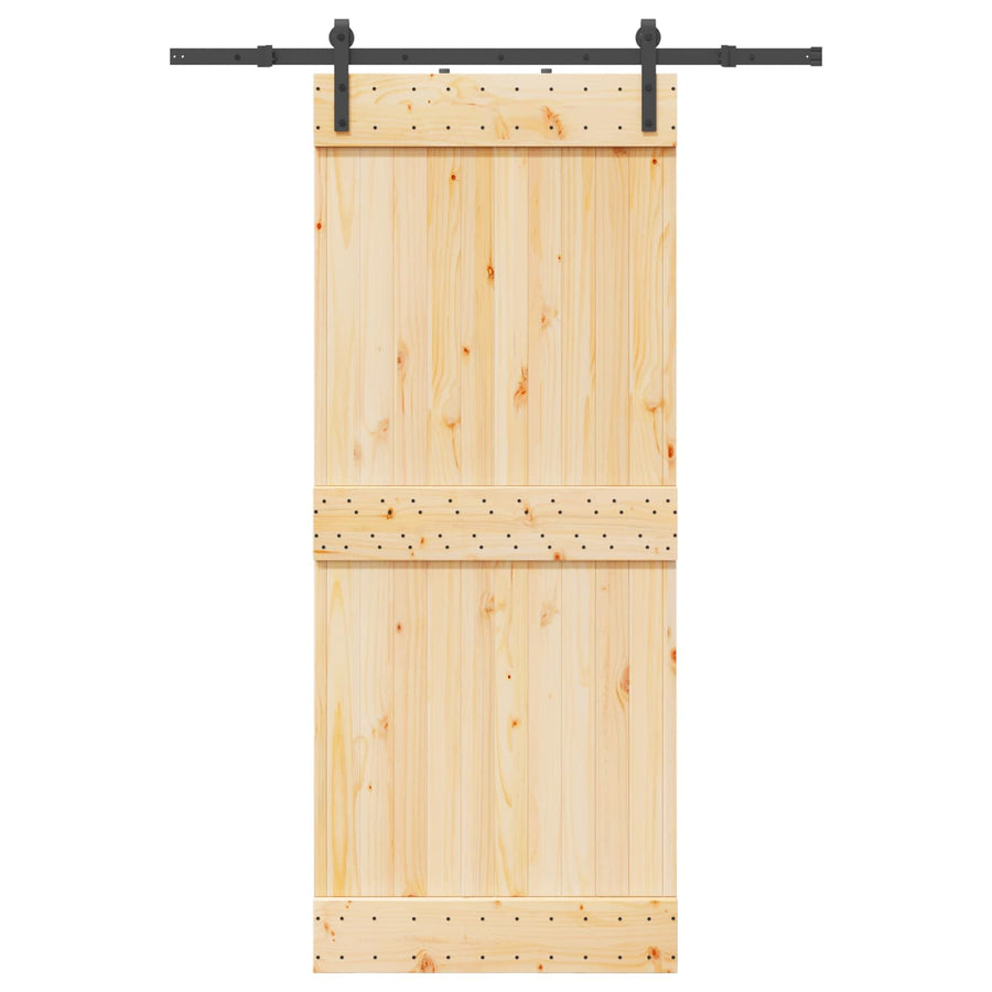Schuifdeur NARVIK Naturel en Zwart 85 x 210 cm (152,5 cm)