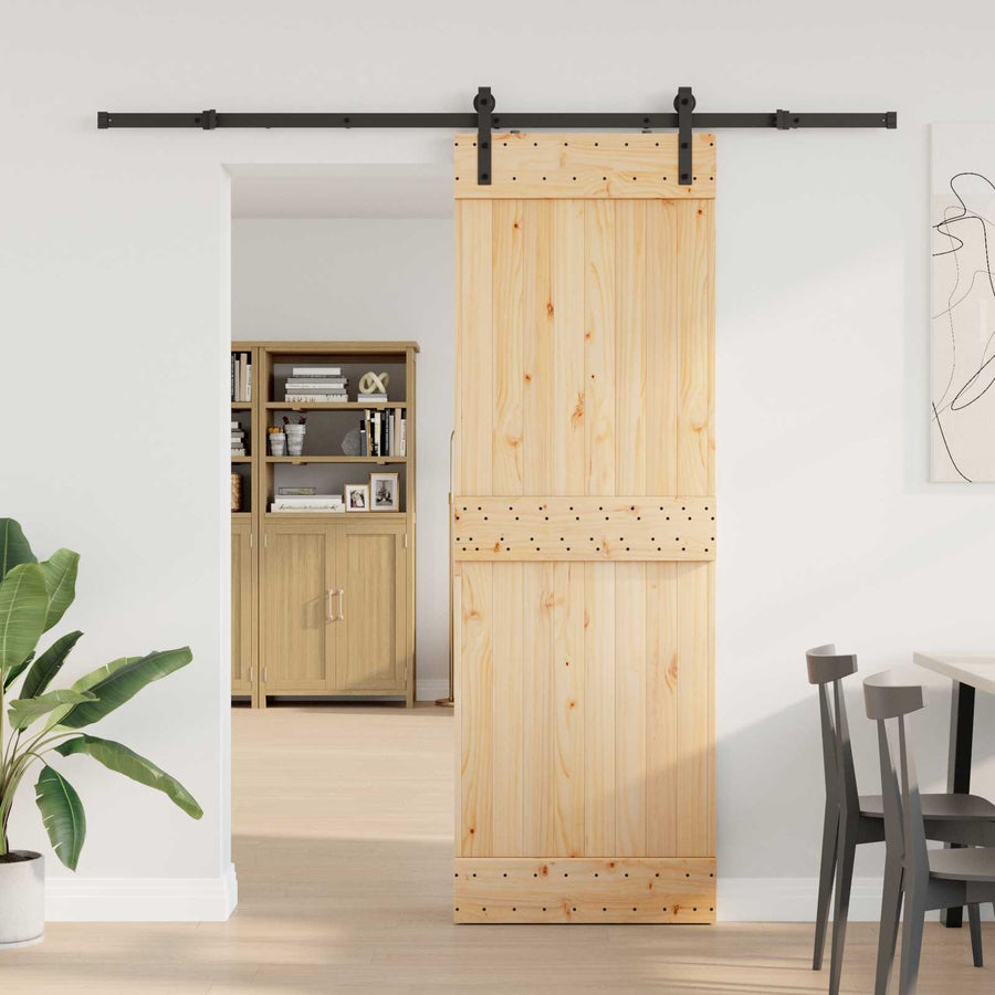 Schuifdeur NARVIK Naturel en Zwart 70 x 210 cm (213,5 cm)