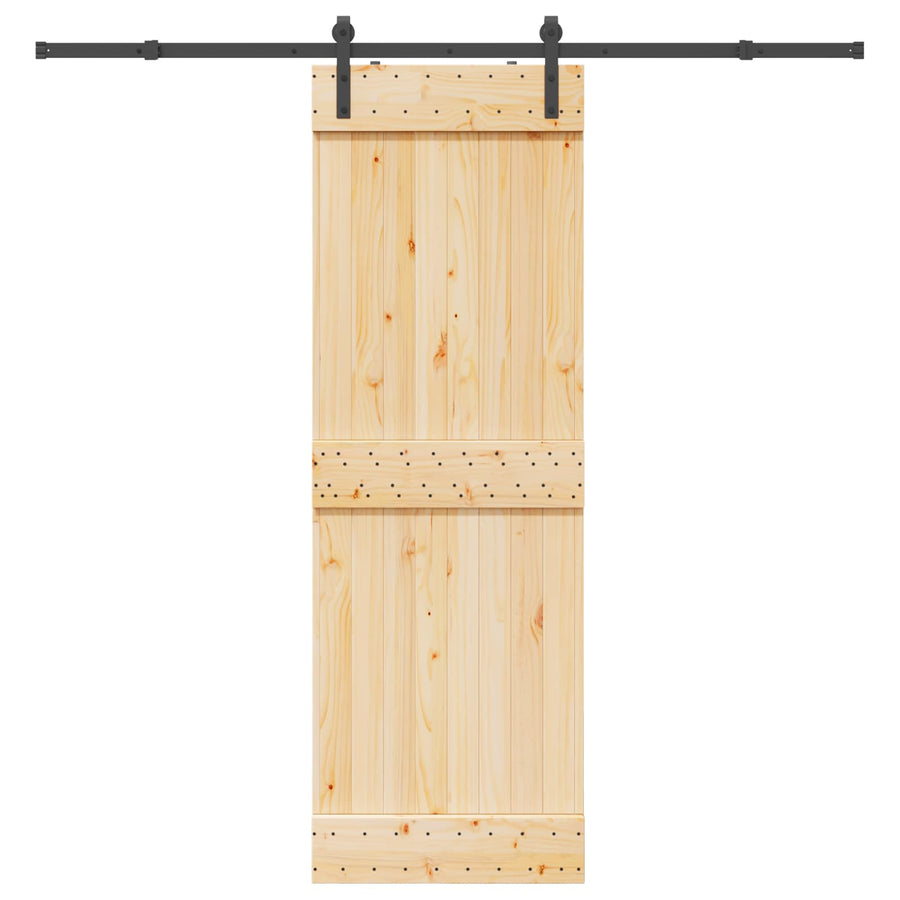 Schuifdeur NARVIK Naturel en Zwart 70 x 210 cm (213,5 cm)