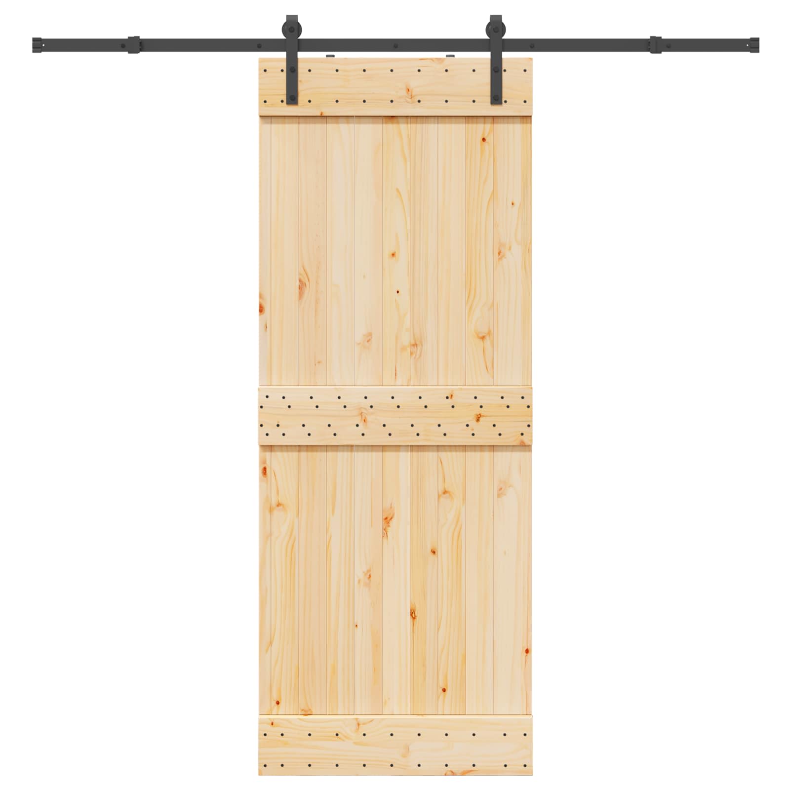 Schuifdeur NARVIK Naturel en Zwart 80 x 210 cm (213,5 cm)