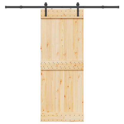 Schuifdeur NARVIK Naturel en Zwart 80 x 210 cm (213,5 cm)