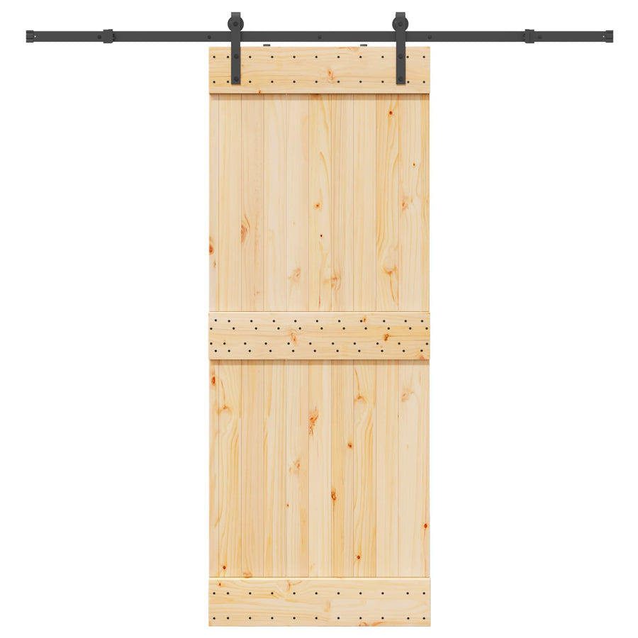 Schuifdeur NARVIK Naturel en Zwart 80 x 210 cm (213,5 cm)