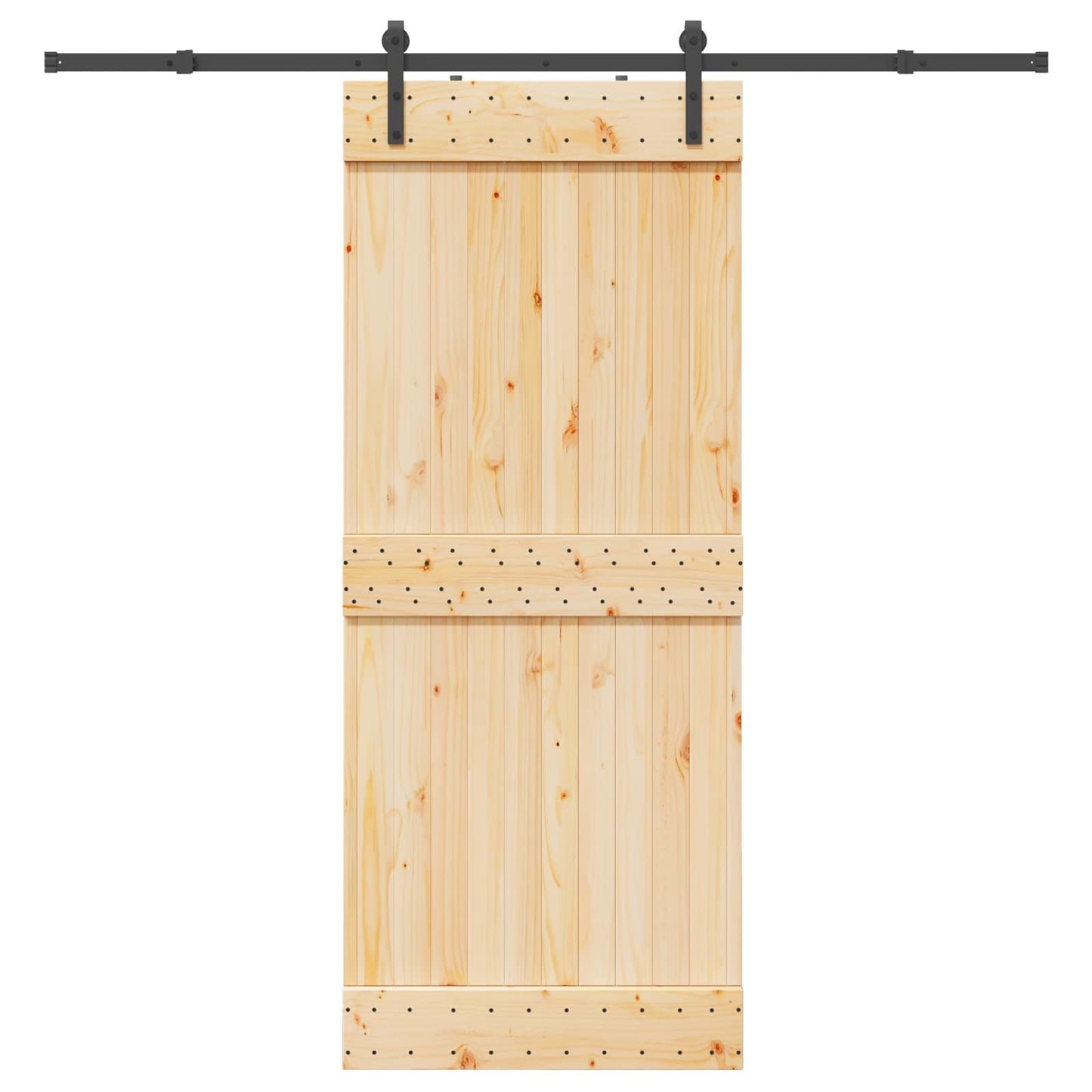 Schuifdeur NARVIK Naturel en Zwart 85 x 210 cm (213,5 cm)