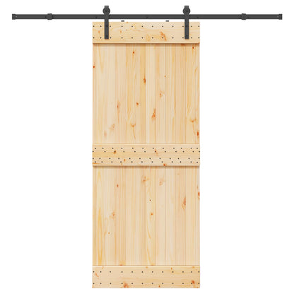 Schuifdeur NARVIK Naturel en Zwart 85 x 210 cm (213,5 cm)