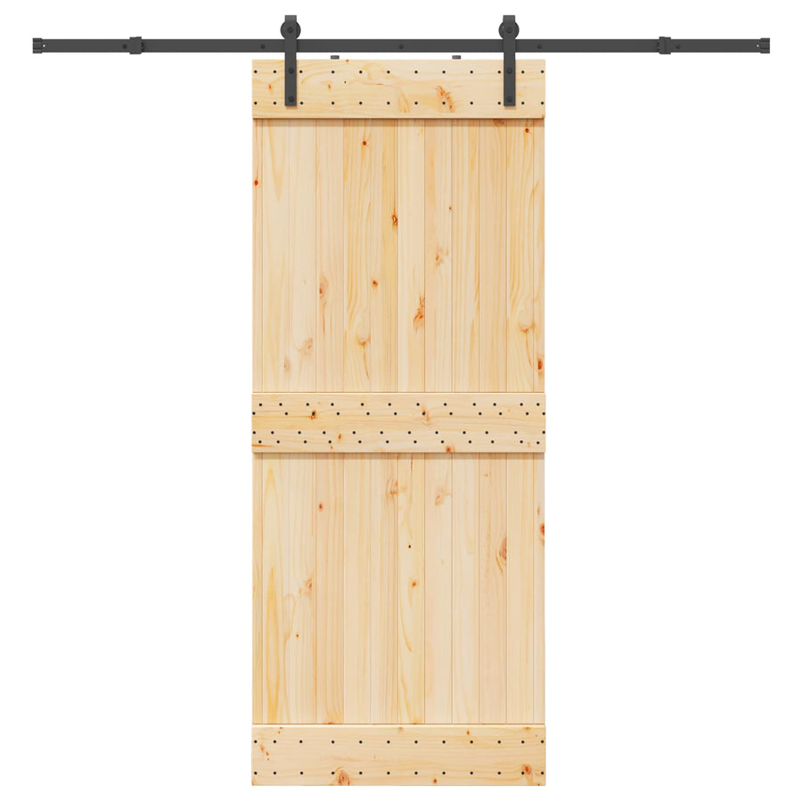Schuifdeur NARVIK Naturel en Zwart 85 x 210 cm (213,5 cm)