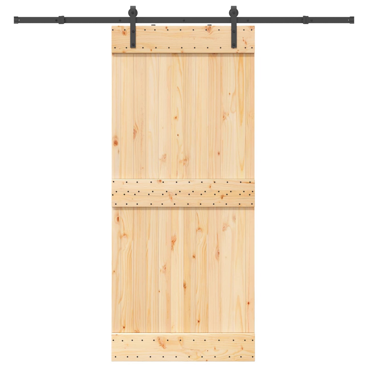 Schuifdeur NARVIK Naturel en Zwart 90 x 210 cm (213,5 cm)