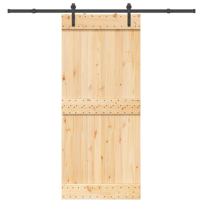 Schuifdeur NARVIK Naturel en Zwart 90 x 210 cm (213,5 cm)