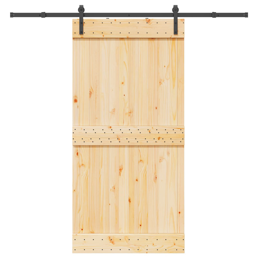 Schuifdeur NARVIK Naturel en Zwart 100 x 210 cm (213,5 cm)